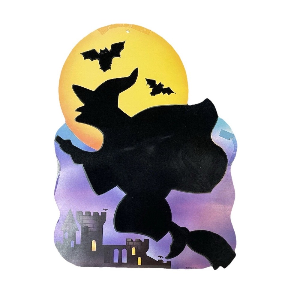 Vintage 90s Halloween Felt Witch Cut Out